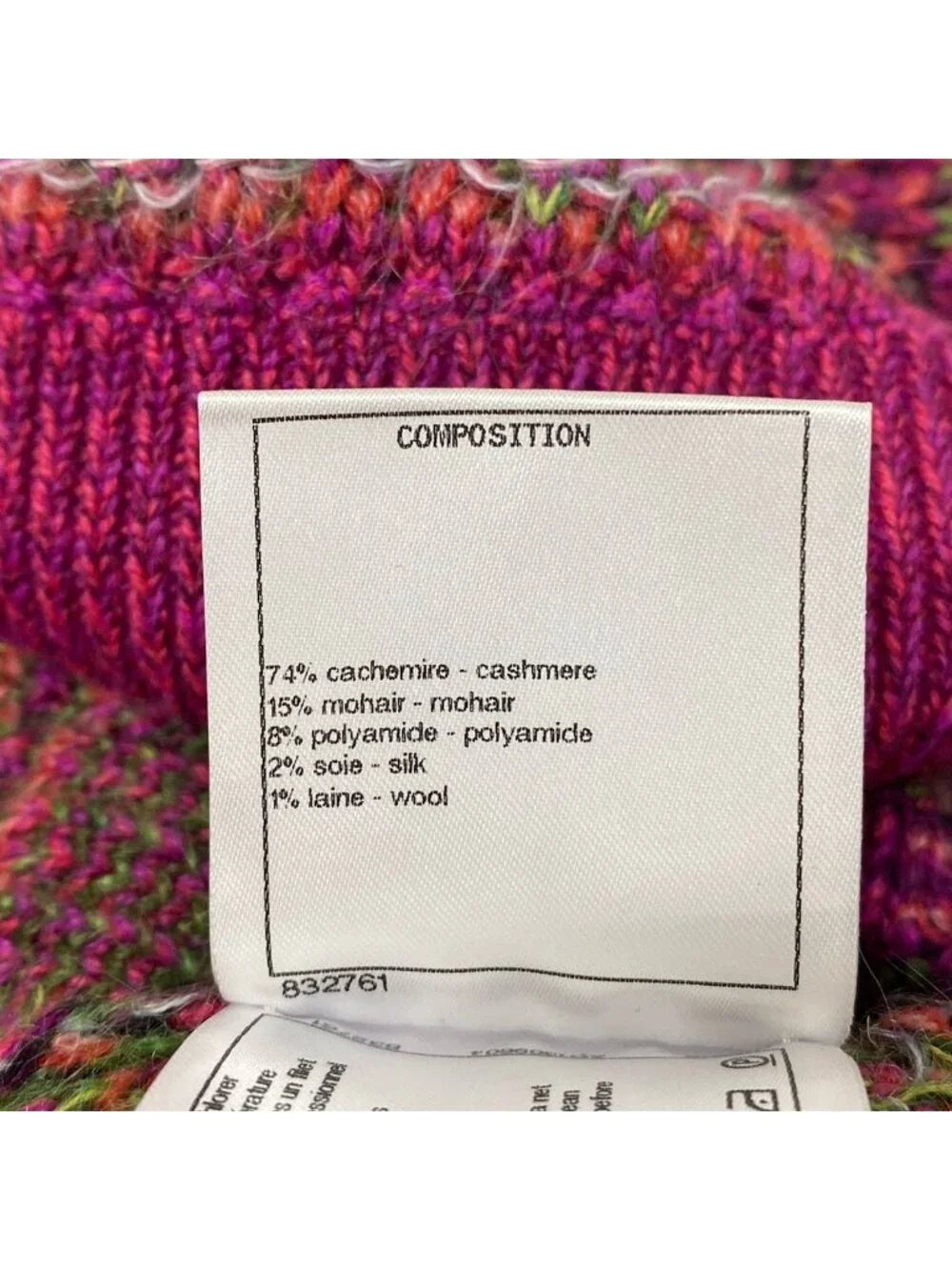 Chanel Cardigan 38 M Pink Long Sleeve Plaid Cashmere